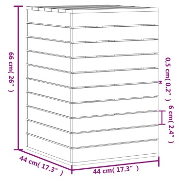 vidaXL Καλάθι Ρούχων Λευκό 44 x 44 x 66 εκ. από Μασίφ Ξύλο Πεύκου