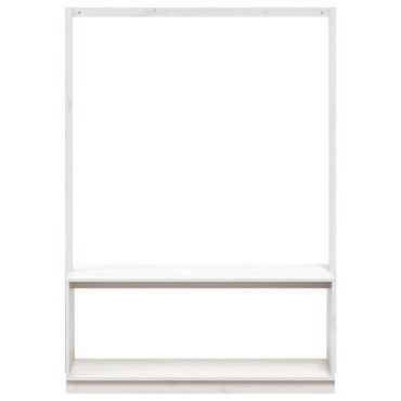 vidaXL Κρεμάστρα Ρούχων Παπουτσοθήκη Λευκή 113x40x157,5εκ Μασίφ Πεύκο