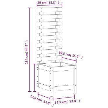 vidaXL Ζαρντινιέρα με Ράφι Μαύρη 39x39,5x114εκ. από Μασίφ Ξύλο Πεύκου
