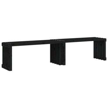 vidaXL Παγκάκι Κήπου Επεκτάσιμο Μαύρο 212,5x40,5x45cm Μασίφ Πεύκο 1 τεμ.
