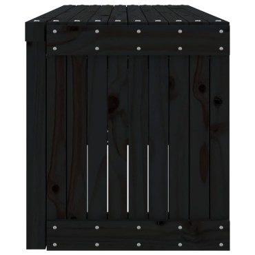 vidaXL Παγκάκι Κήπου Επεκτάσιμο Μαύρο 212,5x40,5x45cm Μασίφ Πεύκο 1 τεμ.