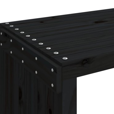 vidaXL Παγκάκι Κήπου Επεκτάσιμο Μαύρο 212,5x40,5x45cm Μασίφ Πεύκο 1 τεμ.