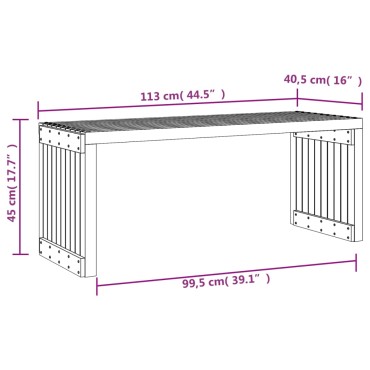vidaXL Παγκάκι Κήπου Επεκτάσιμο 212,5x40,5x45cm από Μασίφ Πεύκο 1 τεμ.