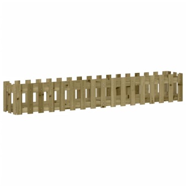 vidaXL Ζαρντινιέρα με Σχέδιο Φράχτη 200x30x30εκ. Εμποτισμ. Ξύλο Πεύκου