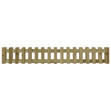 vidaXL Ζαρντινιέρα με Σχέδιο Φράχτη 200x30x30εκ. Εμποτισμ. Ξύλο Πεύκου