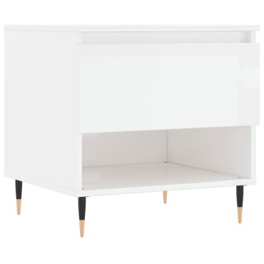 vidaXL Τραπεζάκια Σαλονιού 2 τεμ. Γυαλ. Λευκό 50x46x50cm Επεξ. Ξύλο