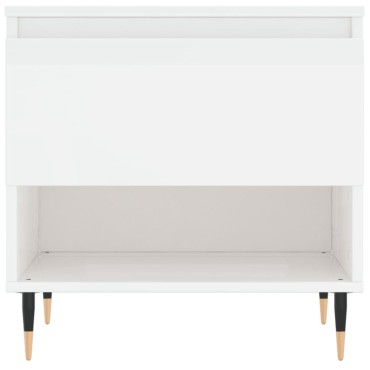vidaXL Τραπεζάκια Σαλονιού 2 τεμ. Γυαλ. Λευκό 50x46x50cm Επεξ. Ξύλο