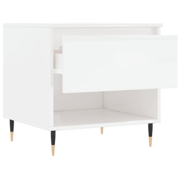 vidaXL Τραπεζάκια Σαλονιού 2 τεμ. Γυαλ. Λευκό 50x46x50cm Επεξ. Ξύλο
