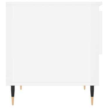vidaXL Τραπεζάκια Σαλονιού 2 τεμ. Γυαλ. Λευκό 50x46x50cm Επεξ. Ξύλο