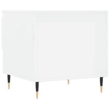 vidaXL Τραπεζάκια Σαλονιού 2 τεμ. Γυαλ. Λευκό 50x46x50cm Επεξ. Ξύλο
