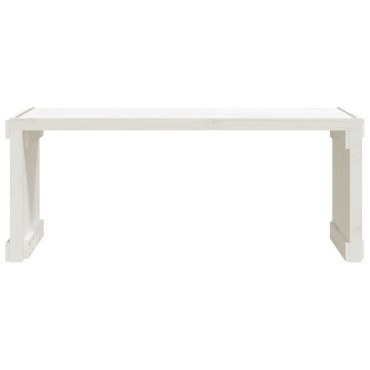 vidaXL Παγκάκι Κήπου Επεκτάσιμο Λευκό 212,5x40,5x45cm Μασίφ Πεύκο 1 τεμ.