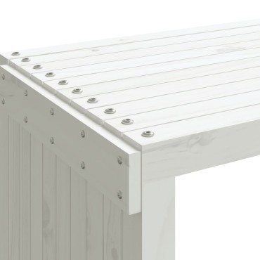 vidaXL Παγκάκι Κήπου Επεκτάσιμο Λευκό 212,5x40,5x45cm Μασίφ Πεύκο 1 τεμ.