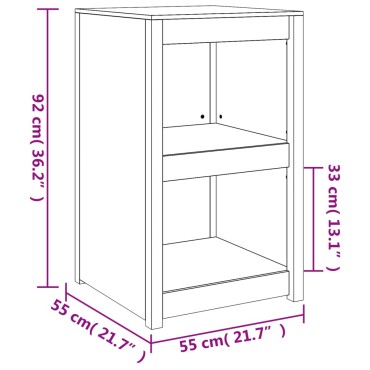 vidaXL Ντουλάπι Κουζίνας Εξ Χώρου 55x55x92cm Μασίφ Ξύλο Ψευδοτσούγκας 1 τεμ.