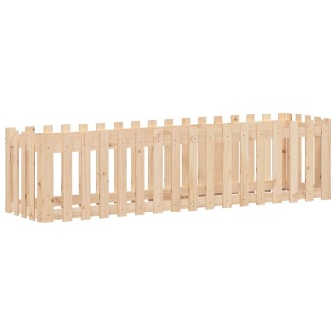 vidaXL Ζαρντινιέρα Υπερυψωμένη Σχ Φράχτη 200 x 50 x 50 εκ. Μασίφ Πεύκο