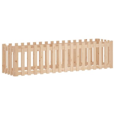 vidaXL Ζαρντινιέρα Υπερυψωμένη Σχ Φράχτη 200 x 50 x 50 εκ. Μασίφ Πεύκο