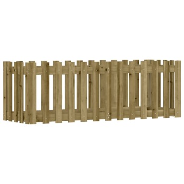 vidaXL Ζαρντινιέρα με Σχέδιο Φράχτη 150x50x50εκ. Εμποτισμ. Ξύλο Πεύκου