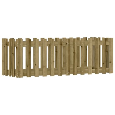 vidaXL Ζαρντινιέρα με Σχέδιο Φράχτη 150x50x50εκ. Εμποτισμ. Ξύλο Πεύκου