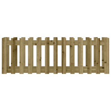 vidaXL Ζαρντινιέρα με Σχέδιο Φράχτη 150x50x50εκ. Εμποτισμ. Ξύλο Πεύκου