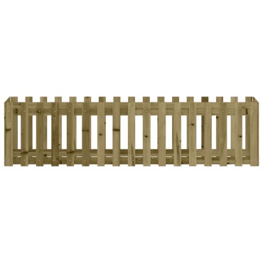 vidaXL Ζαρντινιέρα με Σχέδιο Φράχτη 200x50x50εκ. Εμποτισμ. Ξύλο Πεύκου