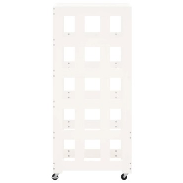 vidaXL Ξυλοθήκη με Τροχούς Λευκή 40x49x110 εκ. από Μασίφ Ξύλο Πεύκου