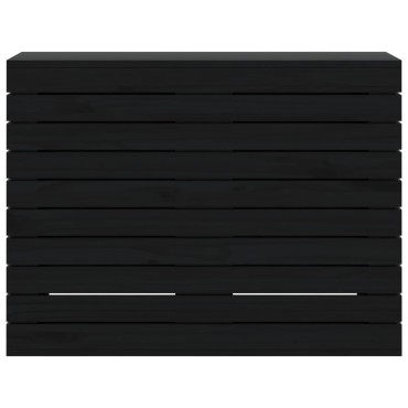vidaXL Καλάθι Ρούχων Μαύρο 88,5 x 44 x 66 εκ. από Μασίφ Ξύλο Πεύκου