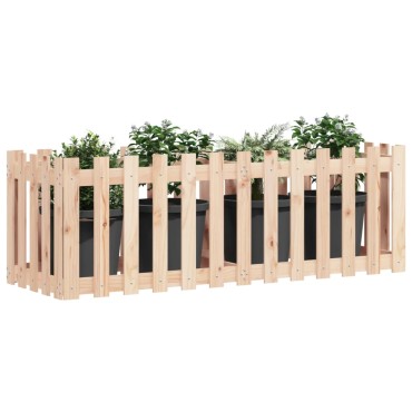 vidaXL Ζαρντινιέρα Υπερυψωμένη Σχ Φράχτη 150 x 50 x 50 εκ. Μασίφ Πεύκο