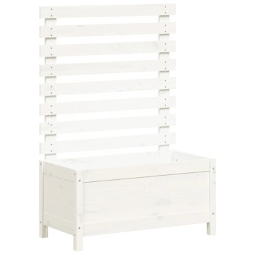 vidaXL Ζαρντινιέρα με Ράφι Λευκή 79 x 39,5 x 114 εκ. Μασίφ Ξύλο Πεύκου