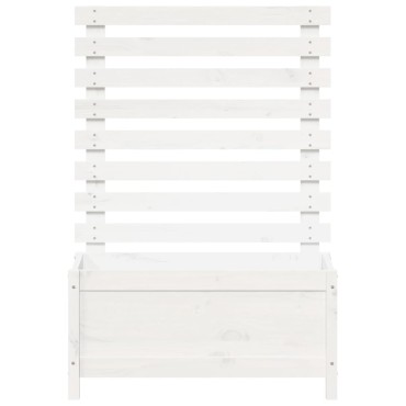 vidaXL Ζαρντινιέρα με Ράφι Λευκή 79 x 39,5 x 114 εκ. Μασίφ Ξύλο Πεύκου