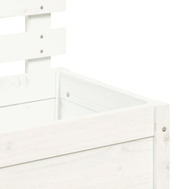 vidaXL Ζαρντινιέρα με Ράφι Λευκή 79 x 39,5 x 114 εκ. Μασίφ Ξύλο Πεύκου