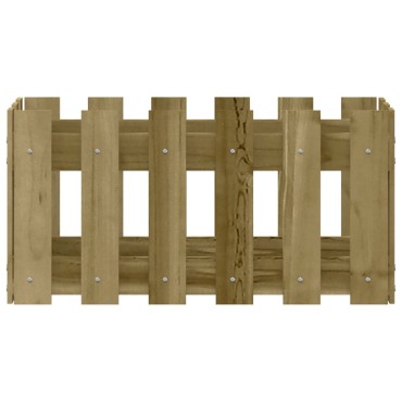 vidaXL Ζαρντινιέρα με Σχέδιο Φράχτη 60x30x30 εκ. Εμποτισμ. Ξύλο Πεύκου