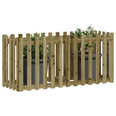 vidaXL Ζαρντινιέρα με Σχέδιο Φράχτη 150x50x70εκ. Εμποτισμ. Ξύλο Πεύκου
