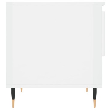 vidaXL Τραπεζάκι Σαλονιού Γυαλιστ. Λευκό 50x46x50cm Επεξεργ. Ξύλο 1 τεμ.