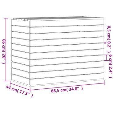 vidaXL Καλάθι Ρούχων Λευκό 88,5x44x66 εκ. από Μασίφ Ξύλο Πεύκου