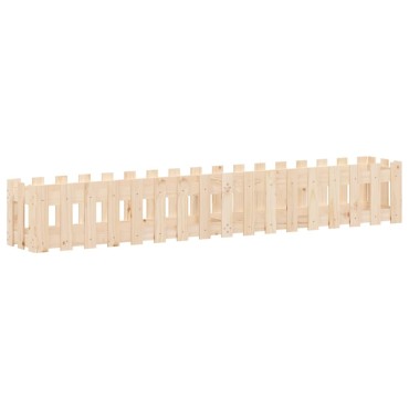 vidaXL Ζαρντινιέρα Υπερυψωμένη Σχ Φράχτη 200 x 30 x 30 εκ. Μασίφ Πεύκο