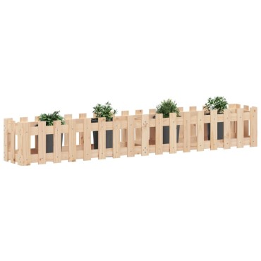 vidaXL Ζαρντινιέρα Υπερυψωμένη Σχ Φράχτη 200 x 30 x 30 εκ. Μασίφ Πεύκο