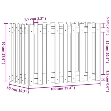 vidaXL Ζαρντινιέρα Υπερυψωμένη Φράχτης 100x50x70 εκ Μασίφ Ψευδοτσούγκα