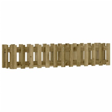 vidaXL Ζαρντινιέρα με Σχέδιο Φράχτη 150x30x30εκ. Εμποτισμ. Ξύλο Πεύκου