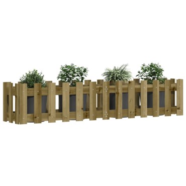vidaXL Ζαρντινιέρα με Σχέδιο Φράχτη 150x30x30εκ. Εμποτισμ. Ξύλο Πεύκου