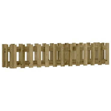 vidaXL Ζαρντινιέρα με Σχέδιο Φράχτη 150x30x30εκ. Εμποτισμ. Ξύλο Πεύκου