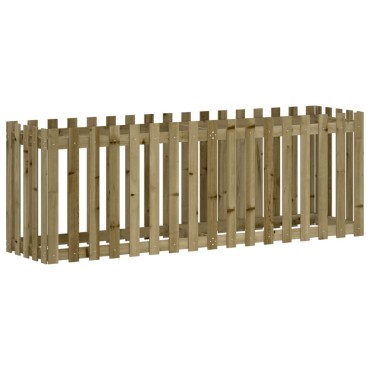 vidaXL Ζαρντινιέρα με Σχέδιο Φράχτη 200x50x70εκ. Εμποτισμ. Ξύλο Πεύκου