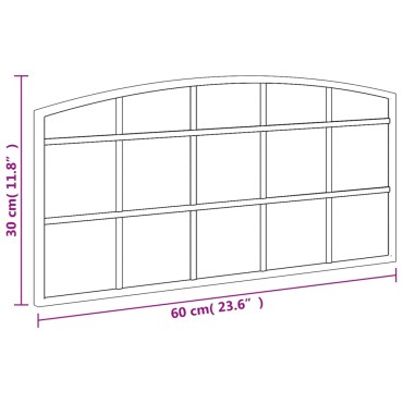 vidaXL Καθρέφτης Τοίχου Αψίδα Μαύρος 60x30 εκ. από Σίδερο