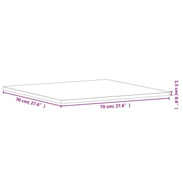 vidaXL Επιφάνεια Τραπεζιού Τετράγωνη 70x70x1,5cm Μασίφ Ξύλο Οξιάς 1 τεμ.