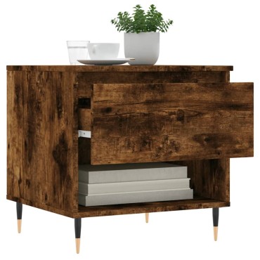 vidaXL Τραπέζι Σαλονιού Καπνιστή Δρυς 50x46x50cm Επεξεργασμένο Ξύλο 1 τεμ.