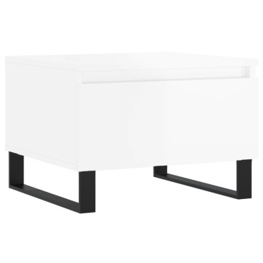 vidaXL Τραπεζάκια Σαλονιού 2 τεμ. Γυαλ. Λευκό 50x46x35cm Επεξ. Ξύλο