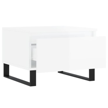 vidaXL Τραπεζάκια Σαλονιού 2 τεμ. Γυαλ. Λευκό 50x46x35cm Επεξ. Ξύλο