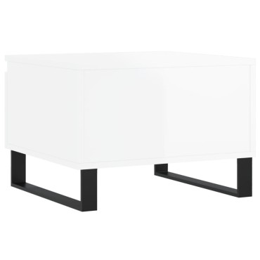 vidaXL Τραπεζάκια Σαλονιού 2 τεμ. Γυαλ. Λευκό 50x46x35cm Επεξ. Ξύλο