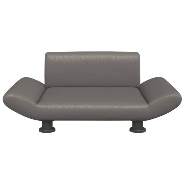 vidaXL Κρεβάτι Σκύλου Γκρι 70x45x28 εκ. από Συνθετικό Δέρμα