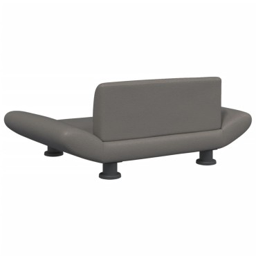 vidaXL Κρεβάτι Σκύλου Γκρι 70x45x28 εκ. από Συνθετικό Δέρμα