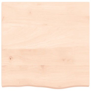 vidaXL Επιφάνεια Τραπεζιού 60x60x(2-4)cm Ακατέργαστο Μασίφ Ξύλο Δρυός 1 τεμ.