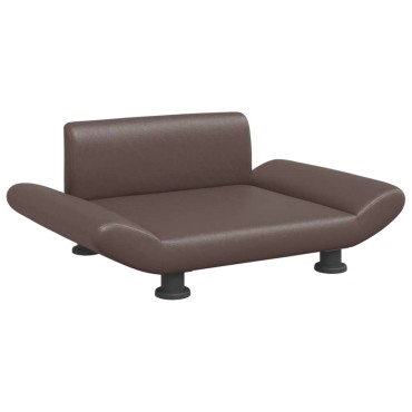 vidaXL Κρεβάτι Σκύλου Καφέ 70x45x28 εκ. από Συνθετικό Δέρμα